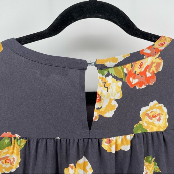 Loft Women’s Sheath Dress Gray Yellow Floral Long Sleeves XS - Picture 4 of 6